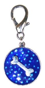 Leather Brothers - Dots Round Bone Pendant - Blue