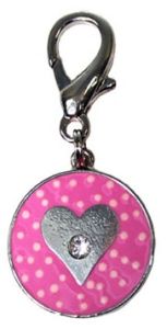 Leather Brothers - Dots Heart Pendant - Pink