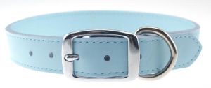 Leather Brothers - 3/4" Regular Leather Collar - Baby Blue - 16" Length