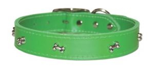 Leather Brothers - 1/2" Regular Leather Bone Ornament - Emerald Green - 10" Length