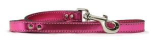 Leather Brothers - 1/2" X 4' Signature Leather Lead - Nickel Bolt - Metallic Pink