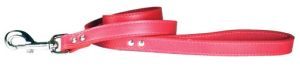 Leather Brothers - 1/2" X 4' Signature Leather Lead - Nickle Bolt - Salmon