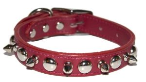 Leather Brothers - 1/2" Regular Leather Spike & Stud - Red - 14" Length