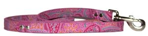 Leather Brothers - 1/2" X 4' Paisley Leather Lead - Pink
