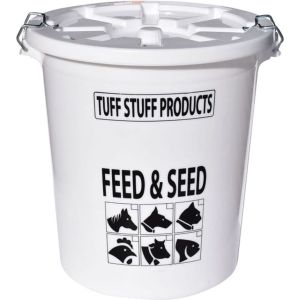 Tuff Stuff Products - Feed Storage Drum With Locking Lid -White -26 Gallon