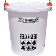 Tuff Stuff Products - Feed Storage Drum With Locking Lid - White - 7 Gallon