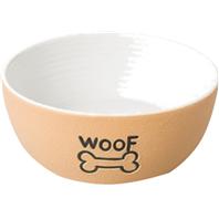 Ethical Stoneware Dish - Nantucket Woof Dog Stoneware Dish - Tan - 5 Inch