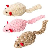 Ethical Cat - Chenille Chaser Mouse Cat Toy - Assorted - 2 In