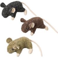 Ethical Cat - Wool Mouse W/Catnip Cat Toy - Assorted - 3.5 In