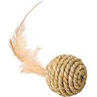 Ethical Cat - Seagrass Ball W/Feathers Cat Toy - Assorted - 2.5 In
