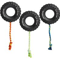 Ethical Dog - Pup Treads Rubber Tire with Rope - Black - 6 Inch