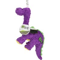 Quaker Pet Group -Godog Dinos Bruto Durable Plush Squeaker Dog Toy - Purple - Small