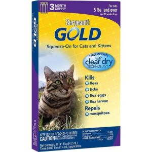 Sergeants Pet Products - Gold Squeeze-On For Cats - 3 Pack