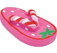 Coastal Pet Products -Lil Pals Latex & Rope Strawberry Flipflop - Pink - 5 Inch