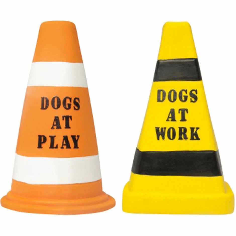 Multipet International - Barking Lot Cones Dog Toy Asst - Orange/Yellow - 7 Inch