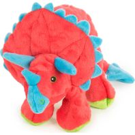 Quaker Pet Group -Godog Dinos Frills Durable Plush Squeaker Dog Toy - Teal - Small