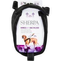 Quaker Pet Group -Sherpa Dog Harness With Built In Leash - Black - Medium