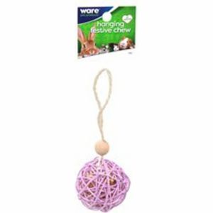 Ware Mfg - Bird/Small Animal - Hanging Festive Chew Ball - Multi
