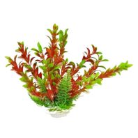 Aquatop Aquatic Supplies  - Aquarium Plant With Weighted Base - 9 Inch - Green/Red