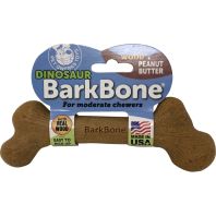 Pet Qwerks -Dinosaur Barkbone With Real Wood - Peanut Butter - Large