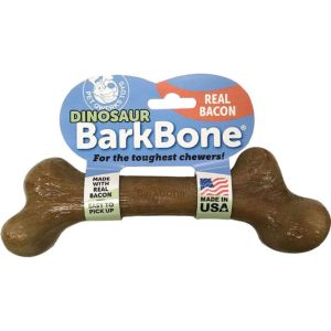 Pet Qwerks - Dinosaur Barkbone - Bacon - XL