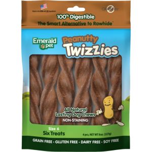 Emerald Pet Products  -  Twizzies Sticks - Peanutty - 9 Inch