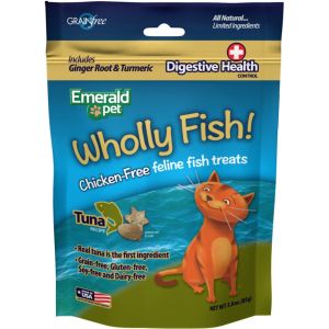Emerald Pet Products - Wholly Fish Chicken - Free Cat Treats - Tuna Dh - 3 Ounce