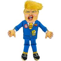 Fuzzu - Donald Presidential Parody Dog Toy - Blue - Medium