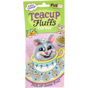 Fuzzu - Bunny Tea Cup Fluffs Series Catnip Toy - Gray - Medium