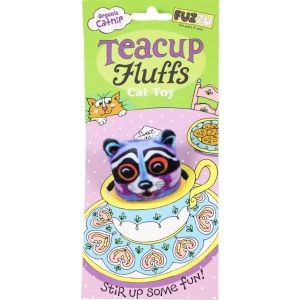 Fuzzu - Raccoon Tea Cup Fluffs Series Catnip Toy - Purple - Medium