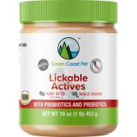 Green Coast Pet - Lickable Actives with Probiotics And Prebiotics - Peanut Butter - 16 Oz