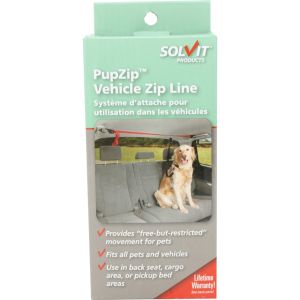 Solvit Products - Pupzip Vehicle Zipline For Bench Seat & Pickup Bed - Red 