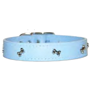 Leather Brothers - 3/4" Regular Leather Bone Ornament - Baby Blue - 16" Length