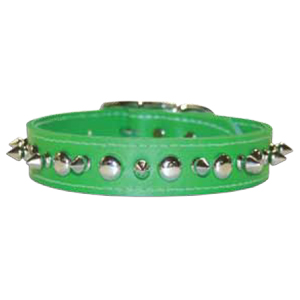 Leather Brothers - 3/4" Regular Leather Spike & Stud - Emerald Green - 16" Length