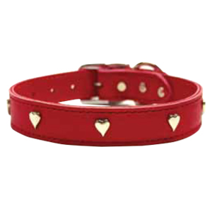 Leather Brothers - 1" Regular Leather Heart Ornament - Red - 24" Length