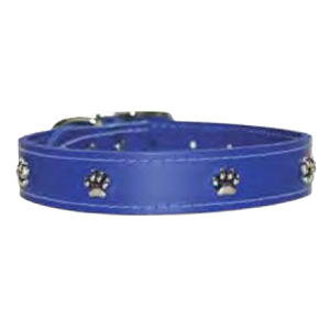 Leather Brothers - 1" Regular Leather Paw Ornament - Blue - 22" Length