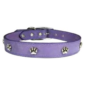 Leather Brothers - 1/2" Regular Leather Paw Ornament - Lavender - 14" Length