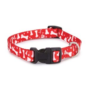 Casual Canine - Patterns Collar Bone - 18-26Inch - Red