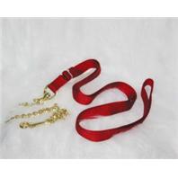 Hamilton Halter - Single Thick Lead Nylon with Chain and Snap - Red - 7 Feet