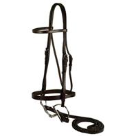 Gatsby Leather - Flat Snaffle Bridle - Brown Cobb