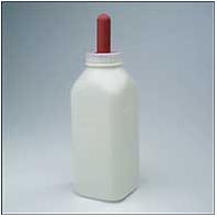Miller Mfg - Calf Bottle with Screw On Nipple - White - 2 Quart