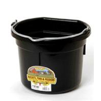 Miller Mfg - Flat Back Plastic Bucket - Black - 8 Quart
