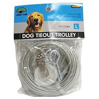 Booda - Aspen Pet Dog Tieout With Trolley Wheel - Clear - 75 Feet