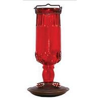 Woodstream Hummingbird - Perky-Pet Antique Bottle Glass Hummingbird Feeder - Red - 24 oz
