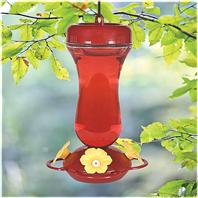 Woodstream Hummingbird - Perky-Pet Glass Top Fill Hummingbird Feeder - Red - 16 oz