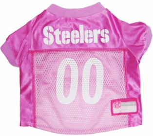 DoggieNation-NFL - Pittsburgh Steelers Dog Jersey - Pink  - Xtra Small