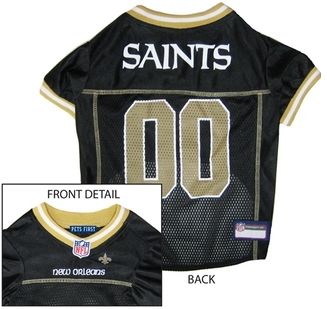 DoggieNation-NFL - New Orleans Saints Dog Jersey - Gold Trim - Small