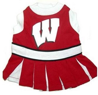 DoggieNation-College - Wisconsin Cheerleader Dog Dress - Medium