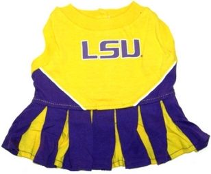 DoggieNation-College - LSU Tigers Cheerleader Dog Dress - Small