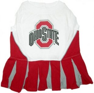 DoggieNation-College - Ohio State Cheerleader Dog Dress - XtraSmall